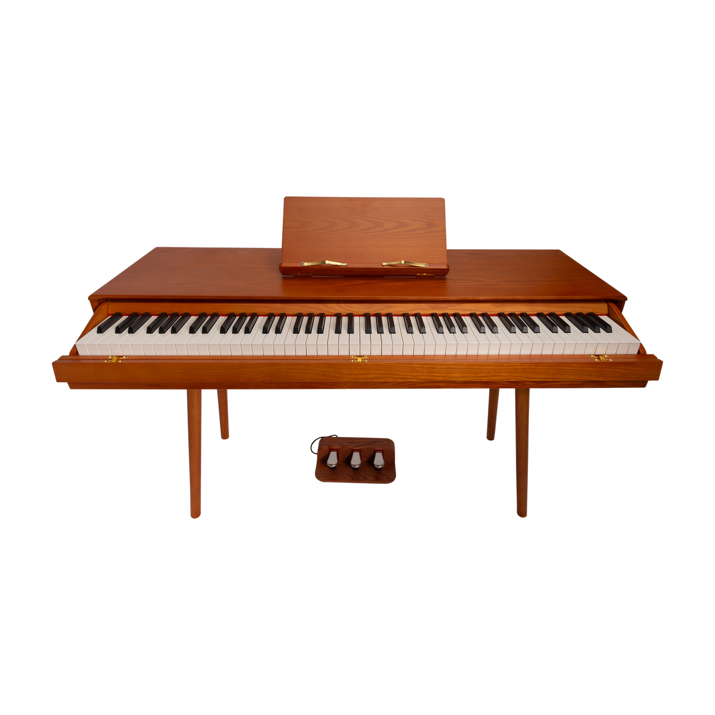 Crown CMDP-909-WDG Upright 88-Key Weighted Digital Piano with Convertible Desk Design - Solid Walnut Finish — view 3