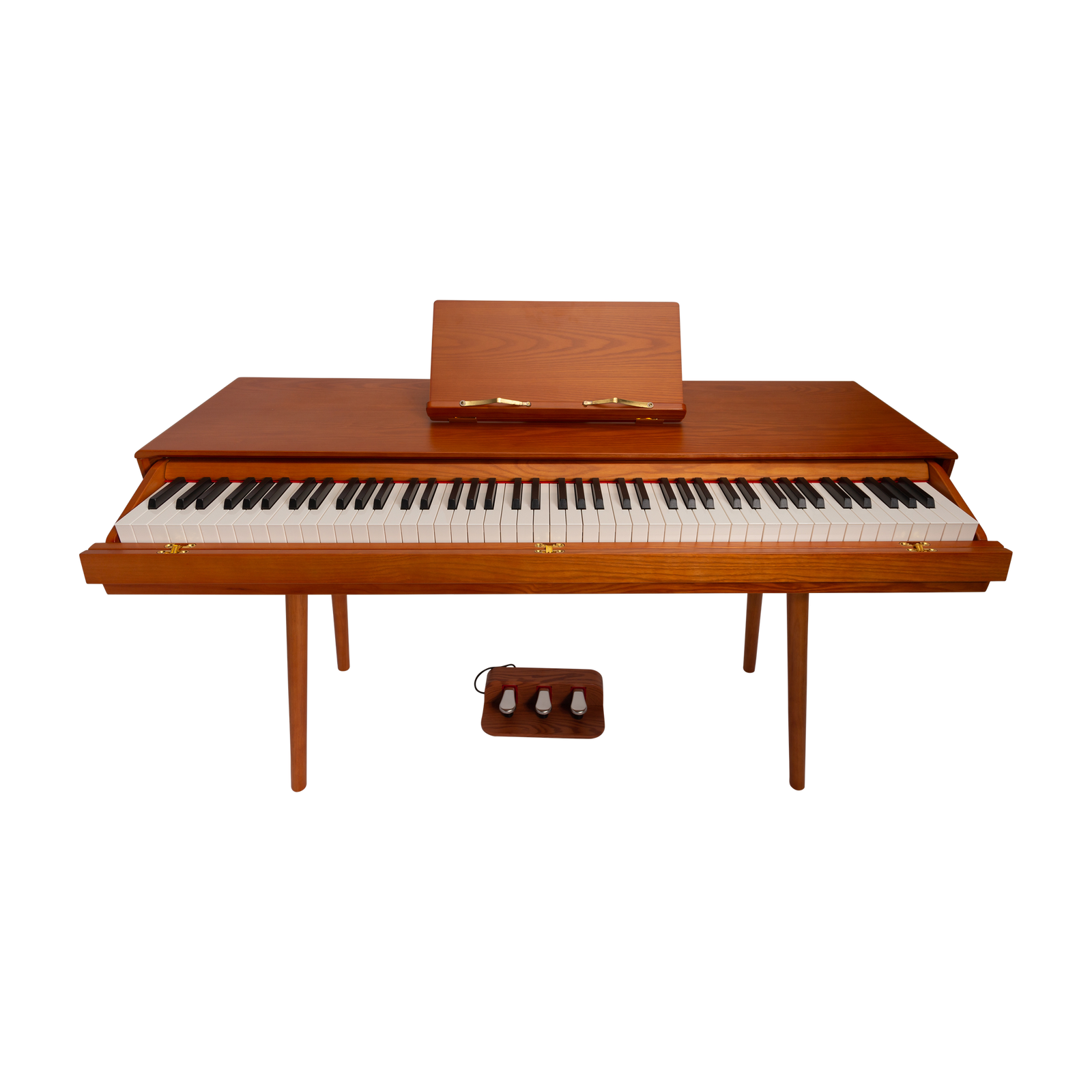 Crown CMDP-909-WDG Upright 88-Key Weighted Digital Piano with Convertible Desk Design - Solid Walnut Finish — view 3