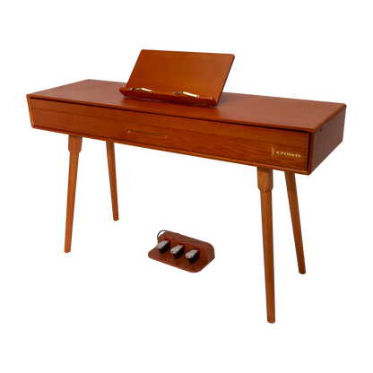 Crown CMDP-909-WDG Upright 88-Key Weighted Digital Piano with Convertible Desk Design - Solid Walnut Finish — view 4