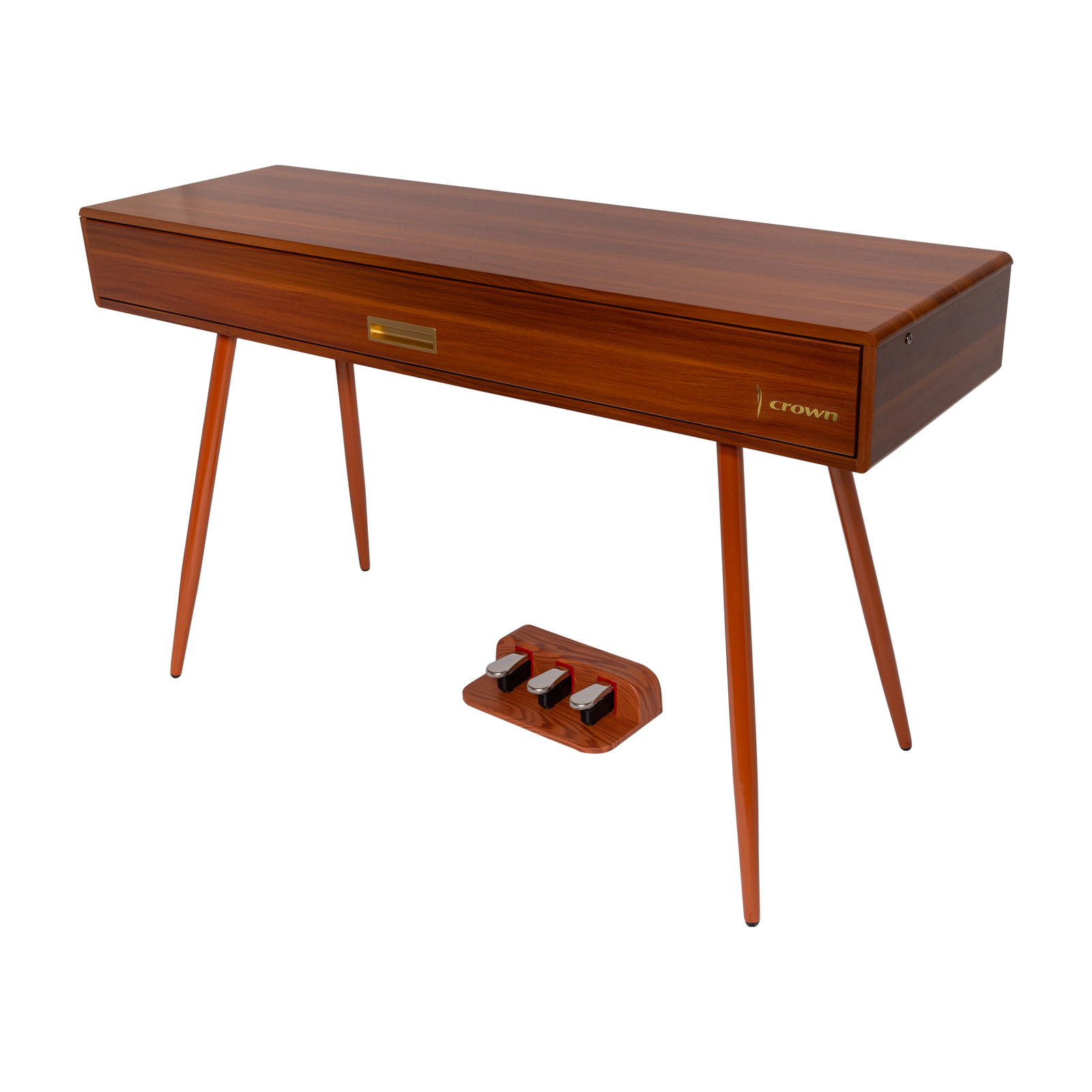 Crown CMDP-916-WGN Upright 88-Key Weighted Digital Piano with Convertible Desk Design (Woodgrain Finish) — view 2