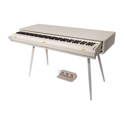 Crown CMDP-916-WHT Upright 88-Key Weighted Digital Piano with Convertible Desk Design