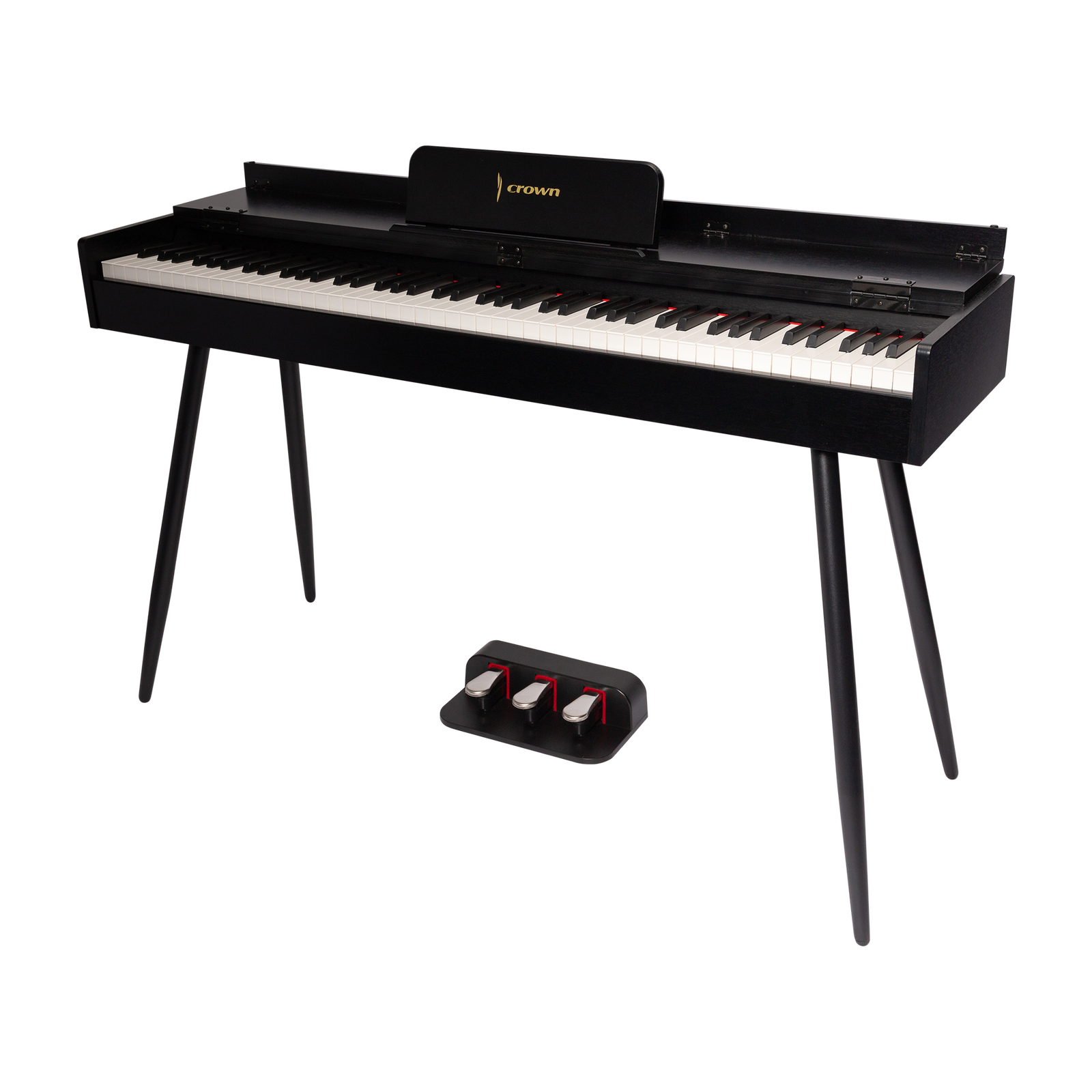 Crown CMDP-919-BLK 88-Key Portable Digital Piano with Hammer-Action Keyboard and French Dream Sound Engine