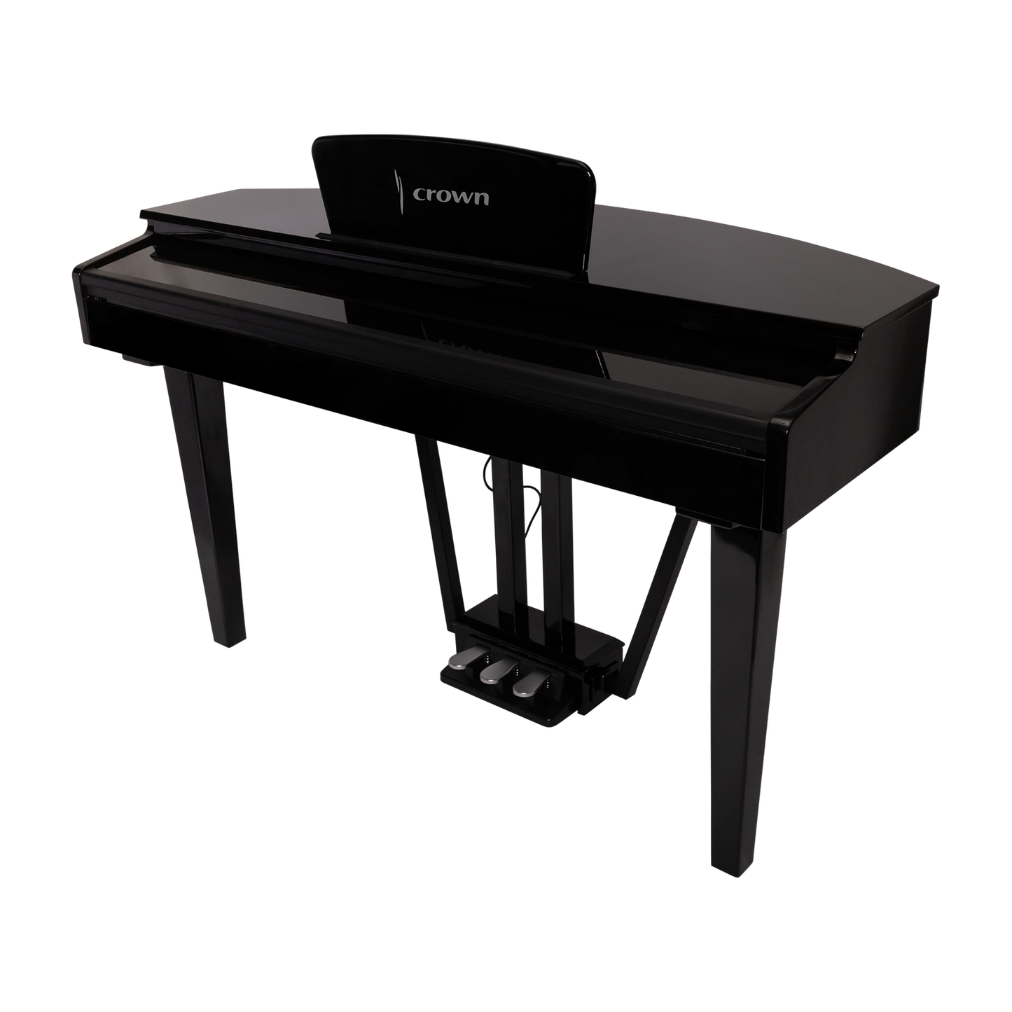 Crown CMG-1 Digital Grand Piano - Gloss Black, 88-Key, French Dream Sound Engine, USB/MIDI Connectivity, Elegant Curved Cabinet — view 3