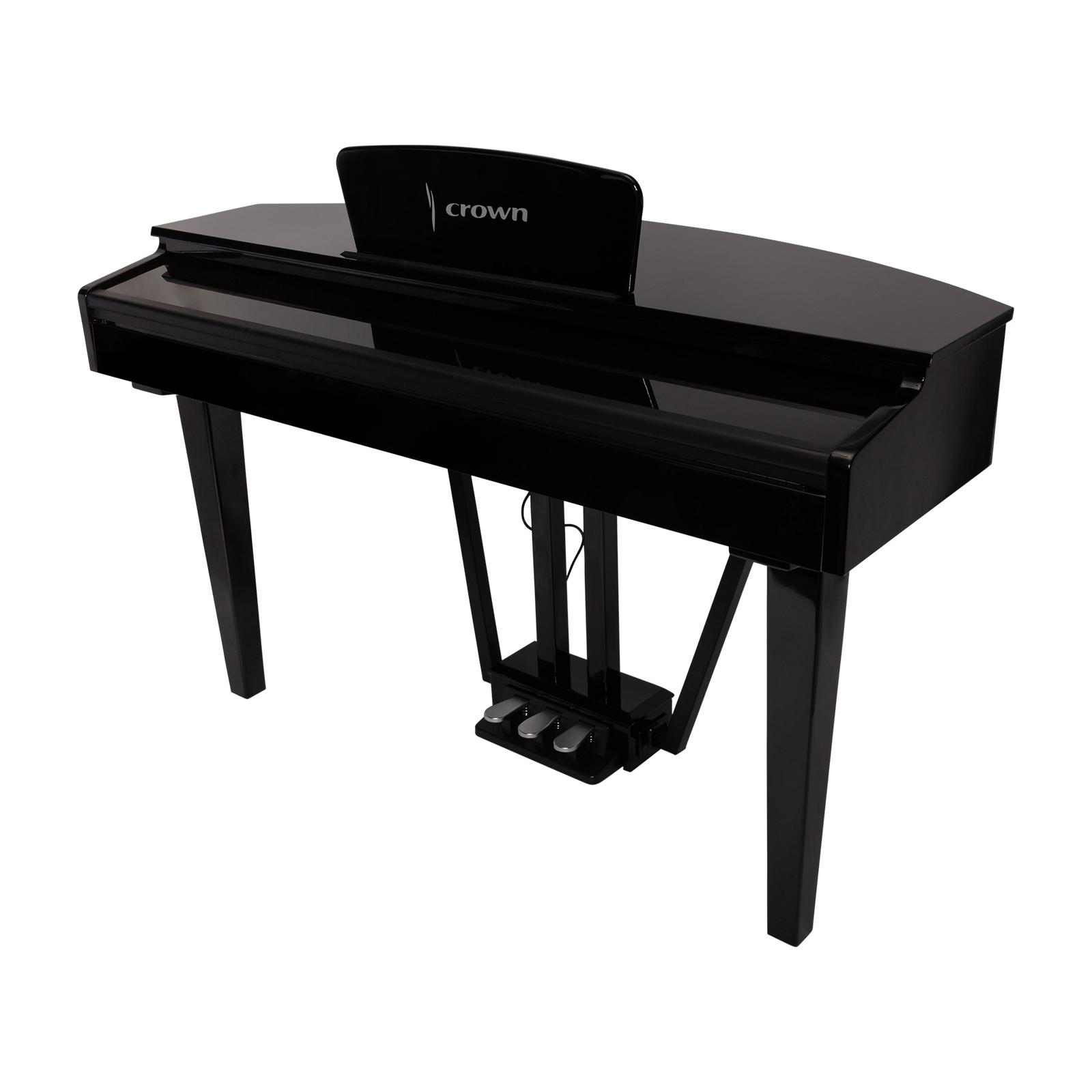 Crown CMG-1 Digital Grand Piano - Gloss Black, 88-Key, French Dream Sound Engine, USB/MIDI Connectivity, Elegant Curved Cabinet — view 3