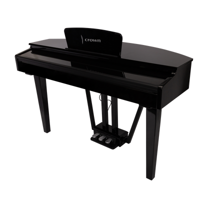 Crown CMG-1 Digital Grand Piano - Gloss Black, 88-Key, French Dream Sound Engine, USB/MIDI Connectivity, Elegant Curved Cabinet — view 3