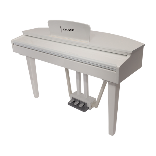 Crown CMG-1 Digital Grand Piano - Gloss White, 88-Key Hammer-Action Keyboard, French Dream Sound Engine, USB/MIDI Connectivity