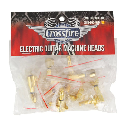 Crossfire CMH-EGS-GLD Electric Guitar Machine Head Set - Gold Plated Tuners