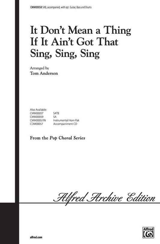 It Dont Mean A Thing Sing Sing SAB Arr Anderson