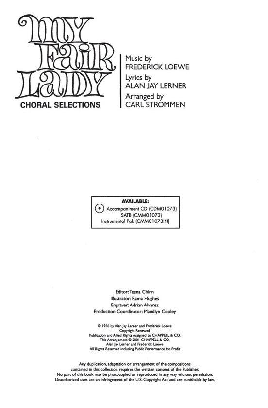 My Fair Lady 3 Part Choral Sel Arr Strommen