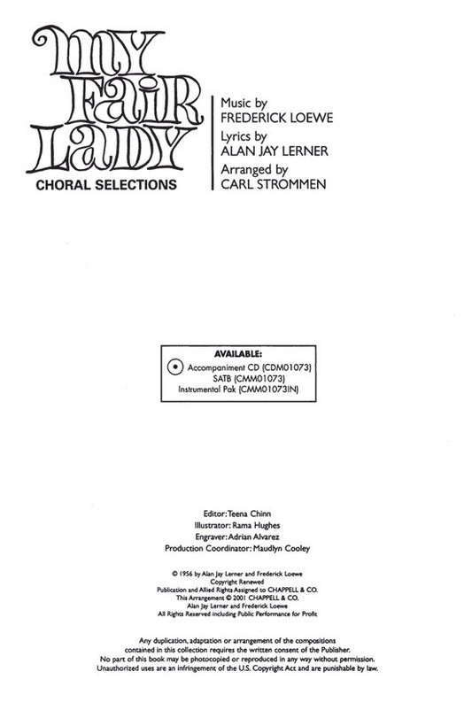 My Fair Lady 3 Part Choral Sel Arr Strommen