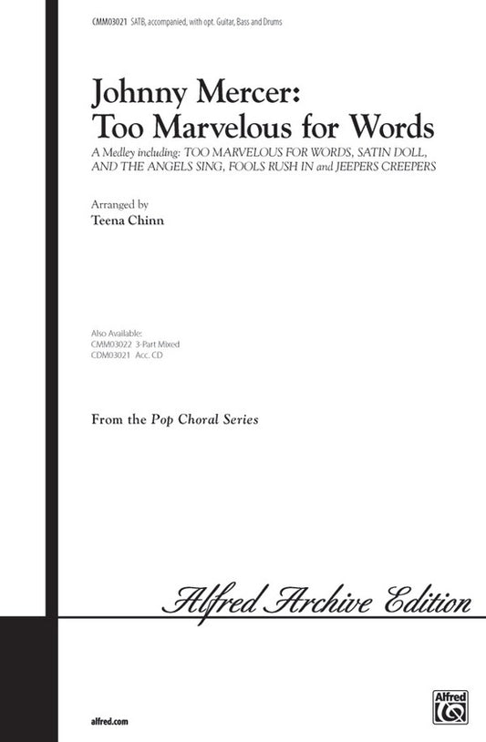 Too Marvelous for Words SATB Choral Sheet Music