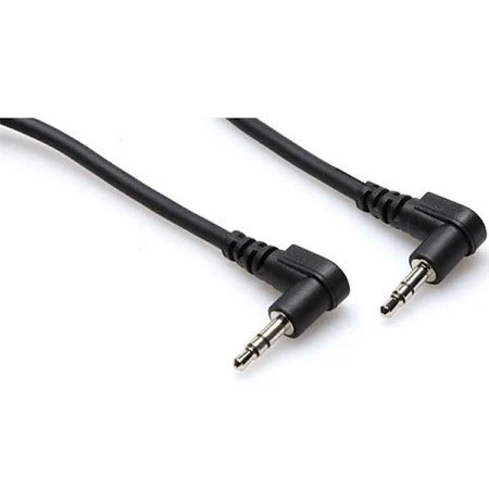 Hosa Stereo Interconnect, Right-angle 3.5 mm TRS to Same, 5 ft
