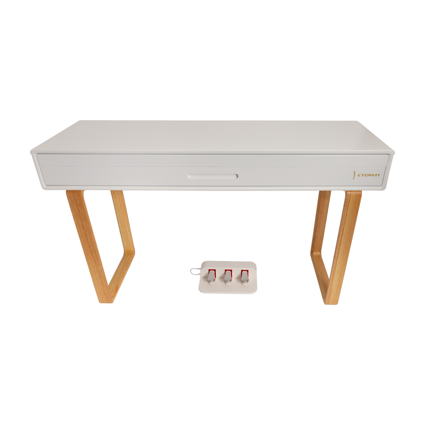 Crown CMPD-801-WHT Upright 88-Key Weighted Digital Piano with Convertible Desk Design in White — view 3