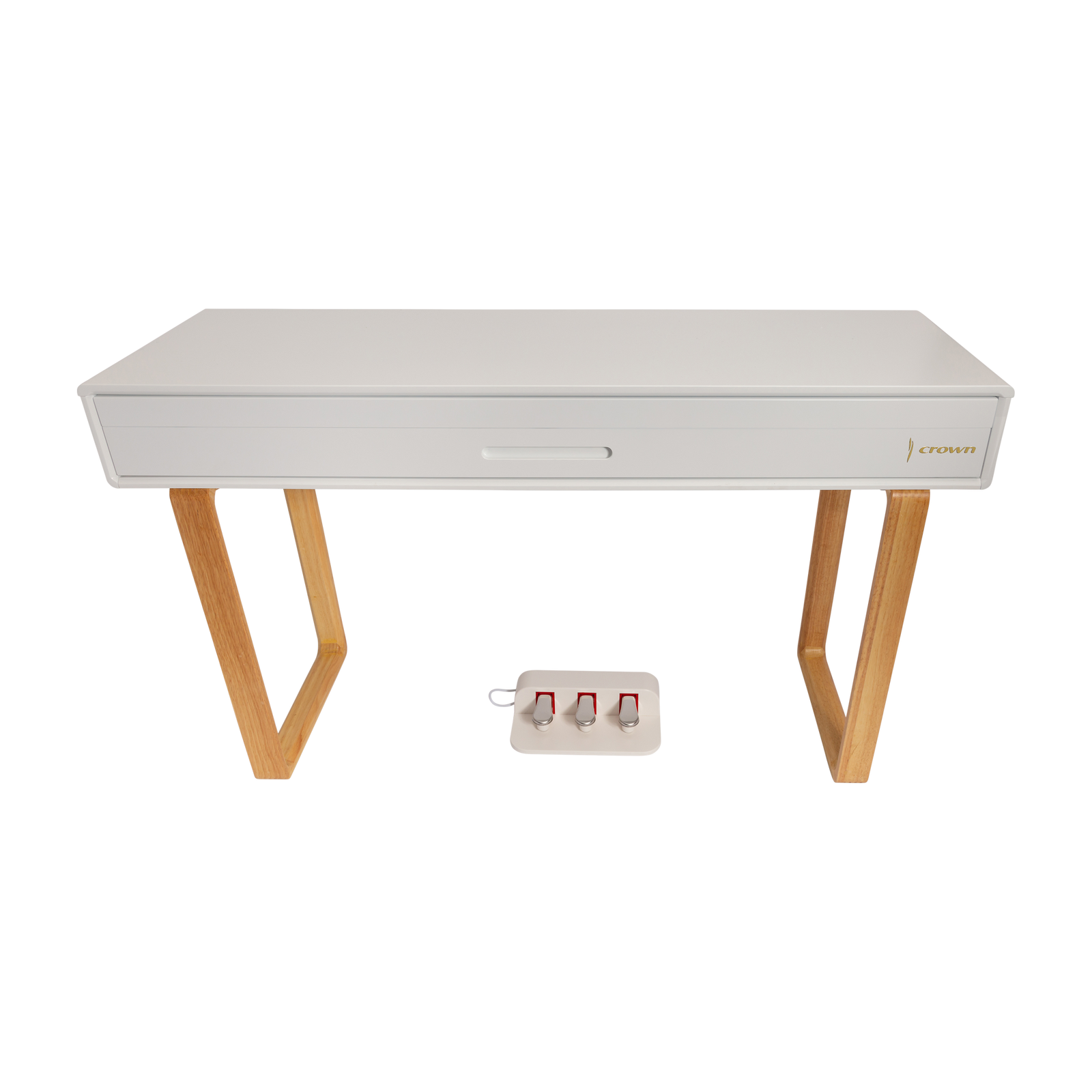 Crown CMPD-801-WHT Upright 88-Key Weighted Digital Piano with Convertible Desk Design in White — view 3