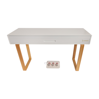 Crown CMPD-801-WHT Upright 88-Key Weighted Digital Piano with Convertible Desk Design in White — view 3