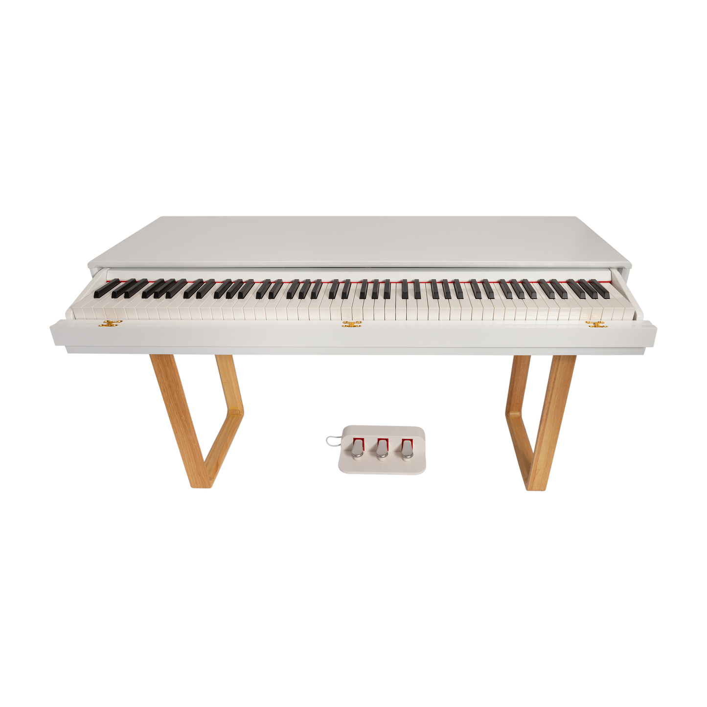 Crown CMPD-801-WHT Upright 88-Key Weighted Digital Piano with Convertible Desk Design in White — view 4