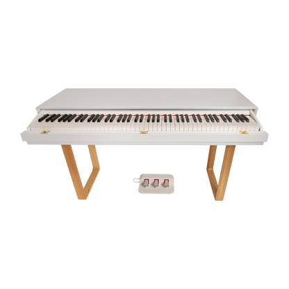 Crown CMPD-801-WHT Upright 88-Key Weighted Digital Piano with Convertible Desk Design in White — view 4