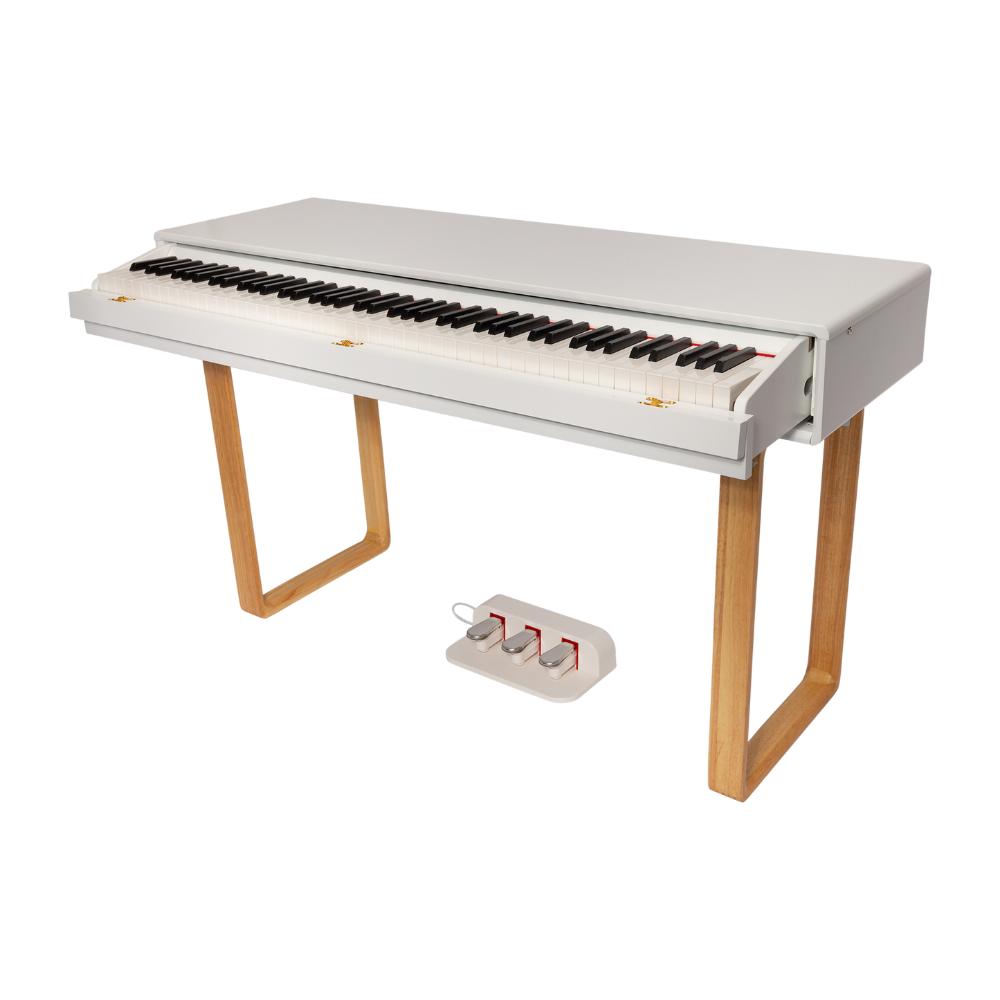 Crown CMPD-801-WHT Upright 88-Key Weighted Digital Piano with Convertible Desk Design in White