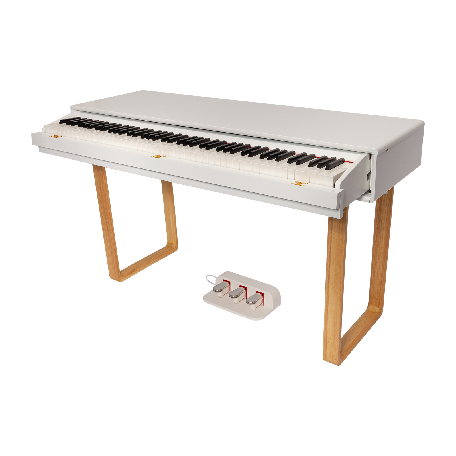 Crown CMPD-801-WHT Upright 88-Key Weighted Digital Piano with Convertible Desk Design in White