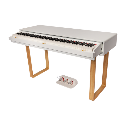 Crown CMPD-801-WHT Upright 88-Key Weighted Digital Piano with Convertible Desk Design in White