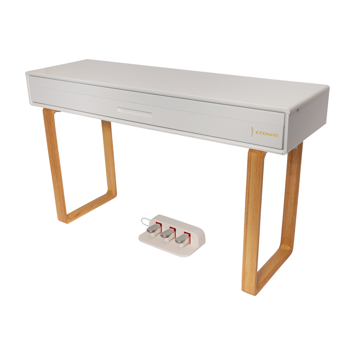 Crown CMPD-801-WHT Upright 88-Key Weighted Digital Piano with Convertible Desk Design in White — view 2