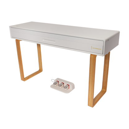 Crown CMPD-801-WHT Upright 88-Key Weighted Digital Piano with Convertible Desk Design in White — view 2