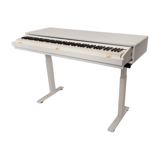 Crown CMPD-822 Height Adjustable Hideaway Digital Piano with 88-Key Hammer-Action Keyboard and French Dream Sound Engine (White)