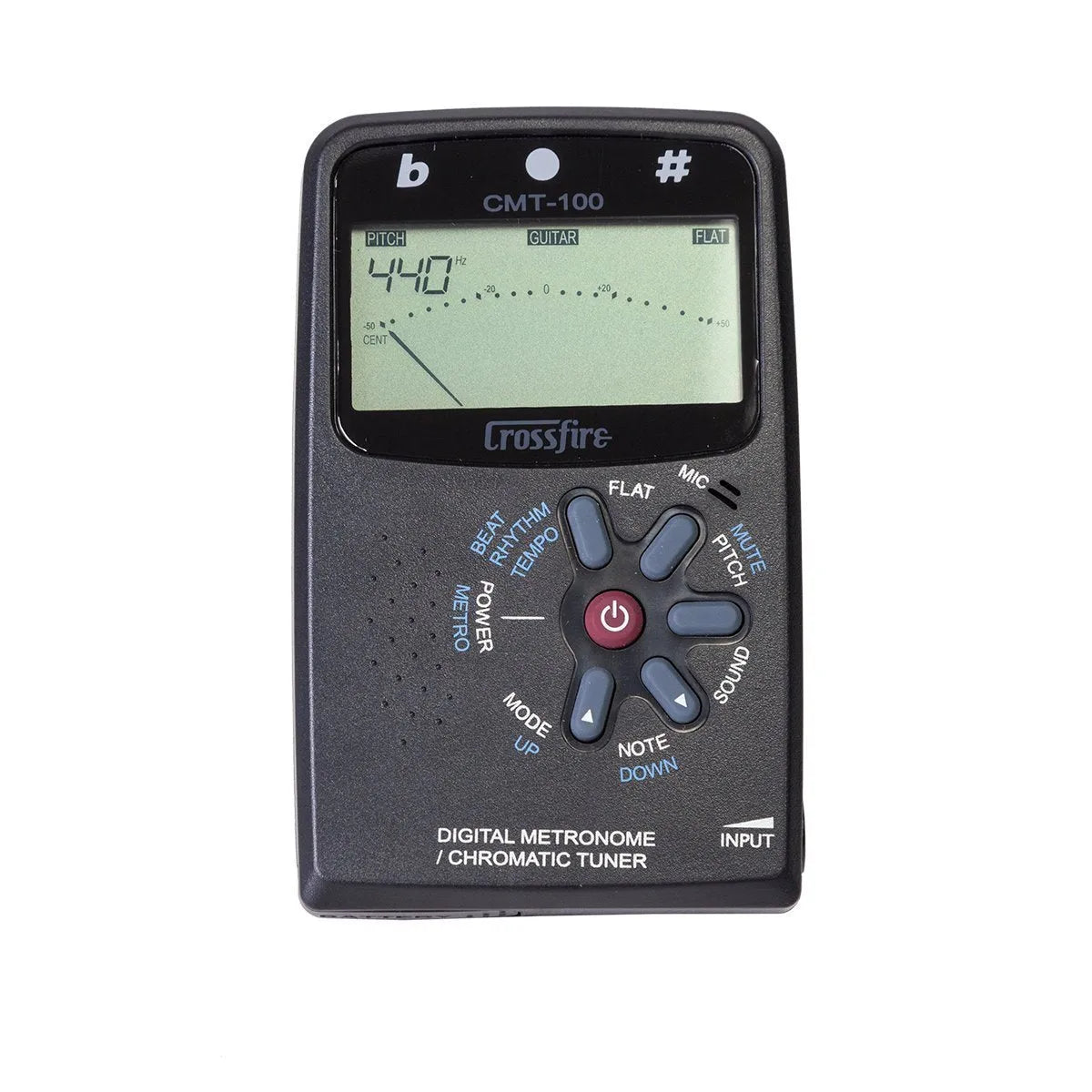 Crossfire CMT-100-BLK Chromatic Tuner and Digital Metronome