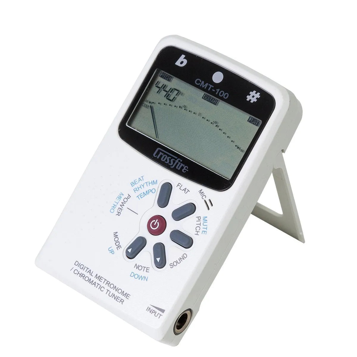 Crossfire CMT-100-WHT Chromatic Tuner and Digital Metronome - White — view 2