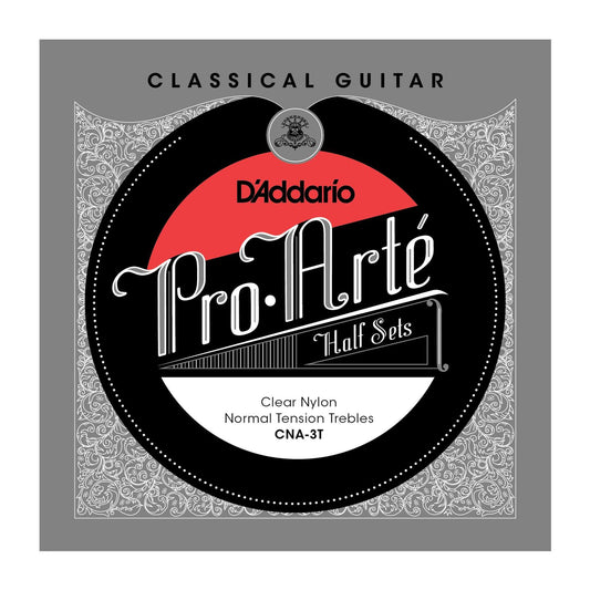 D'Addario CNA-3T Pro-Arte Clear Nylon Classical Guitar Half Set, Alto Tension