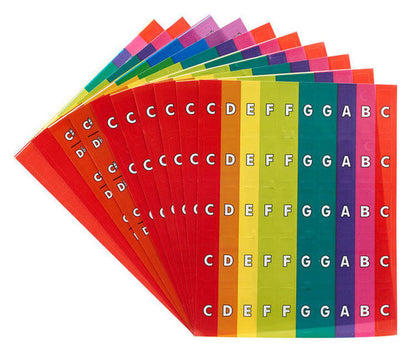 Chroma-Notes Diatonic & Chromatic Stickers - 300 Diatonic Letters, 300 Diatonic No Letters, 75 Chromatic Sharp/Flat, 25 Chromatic No Sharp/Flat — view 2