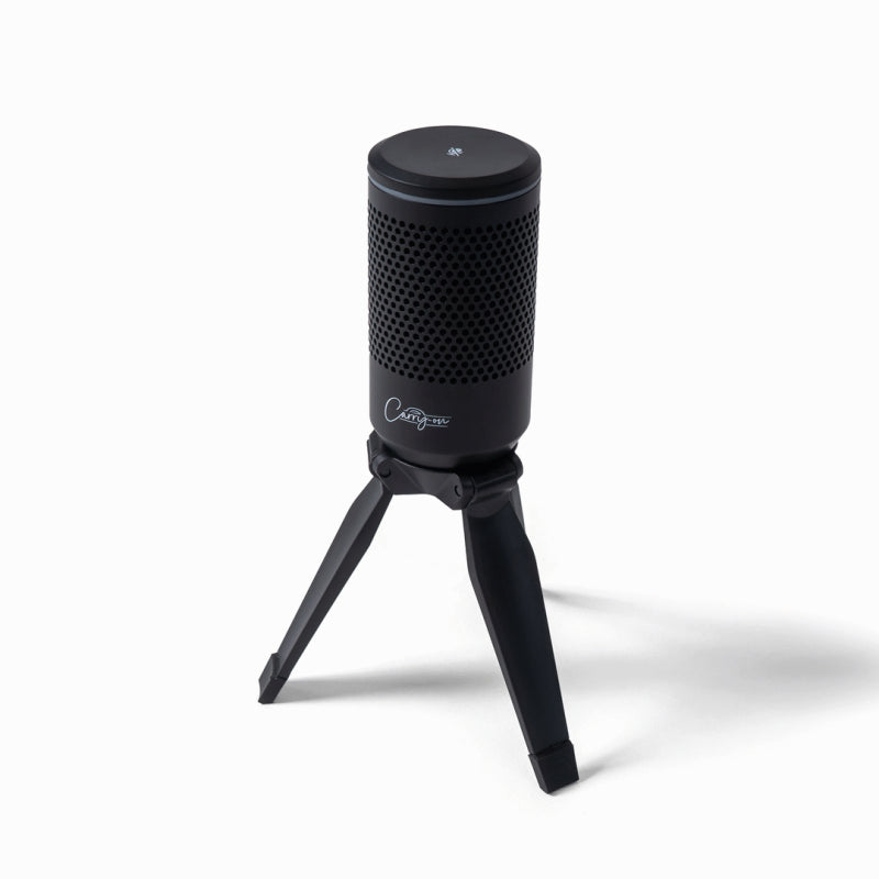 Carry-On Foldable USB Microphone with Tripod Stand and Headphone Output - Black