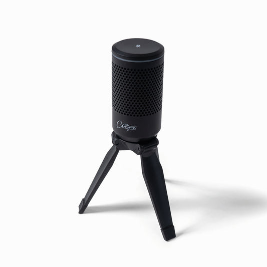 Carry-On Foldable USB Microphone with Tripod Stand and Headphone Output - Black