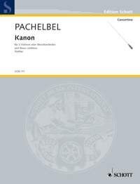 Pachelbel - Canon in D for 3 Violins/Bass Continuo Full Score, 12 Pages, Schott Music
