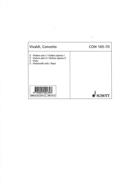 Vivaldi - L'Estro Armonico Op 3/11 RV 565 PV 250 Parts by Schott Music, 134 Pages