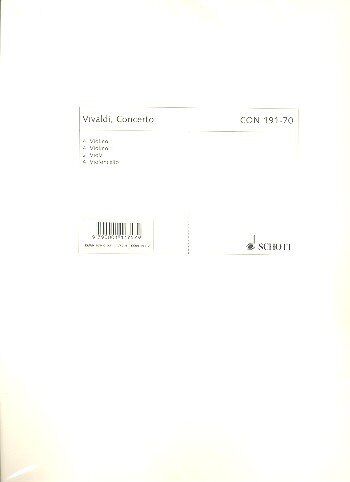 Vivaldi Concerto D Minor RV 540 / PV 266 Set of Parts for Viola and Guitar