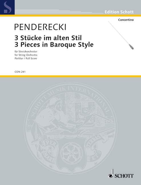 3 Pieces in Baroque Style Sheet Music for String Orchestra