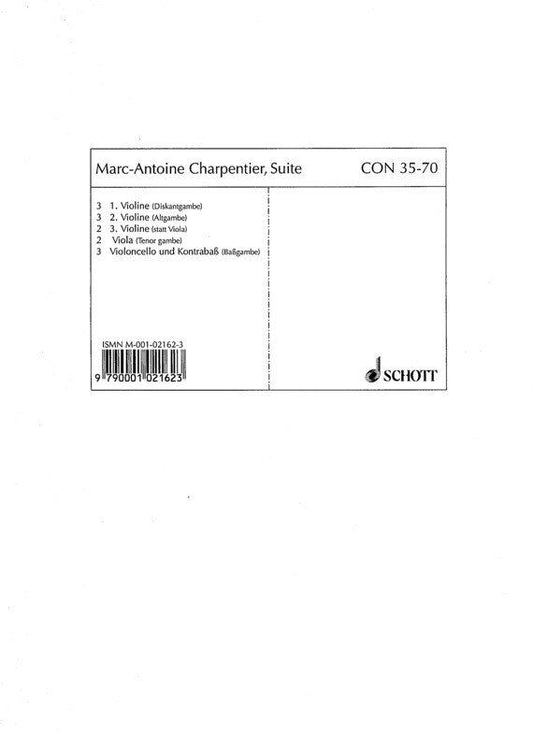 Charpentier Suite D Minor Set of Parts for String Orchestra by Schott Music, 39 Pages