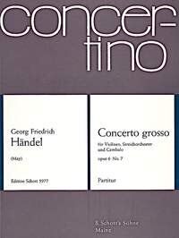Handel - Concerto Grosso Op 6 HWV 325 No 7 B Flat Full Score for String Orchestra