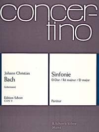 JC Bach - Sinfonie D Major Full Score for Orchestra, 24 Pages, Published by Schott Music