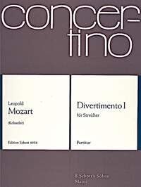 L Mozart - Divertimento I Full Score for Violin and Cello, 8 Pages, Published by Schott Music