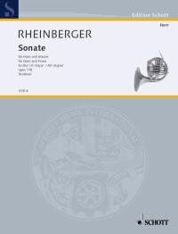 Rheinberger Sonata in E Flat Op. 178 for French Horn and Piano, 48 Pages, Schott Music