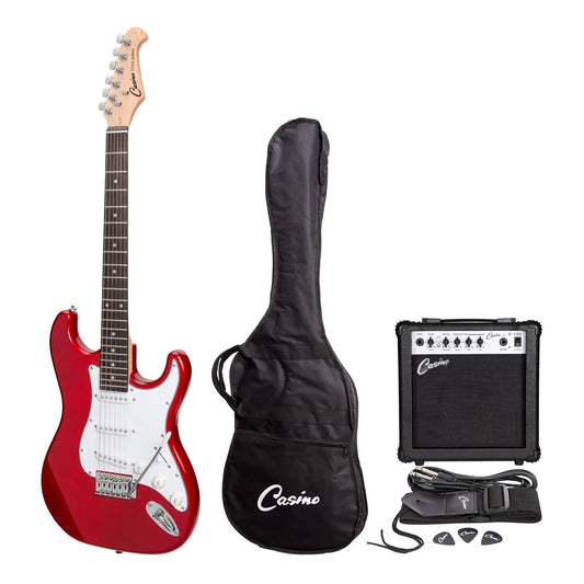 Casino CST-22-TWR Electric Guitar and 15 Watt Amplifier Pack in Transparent Wine Red