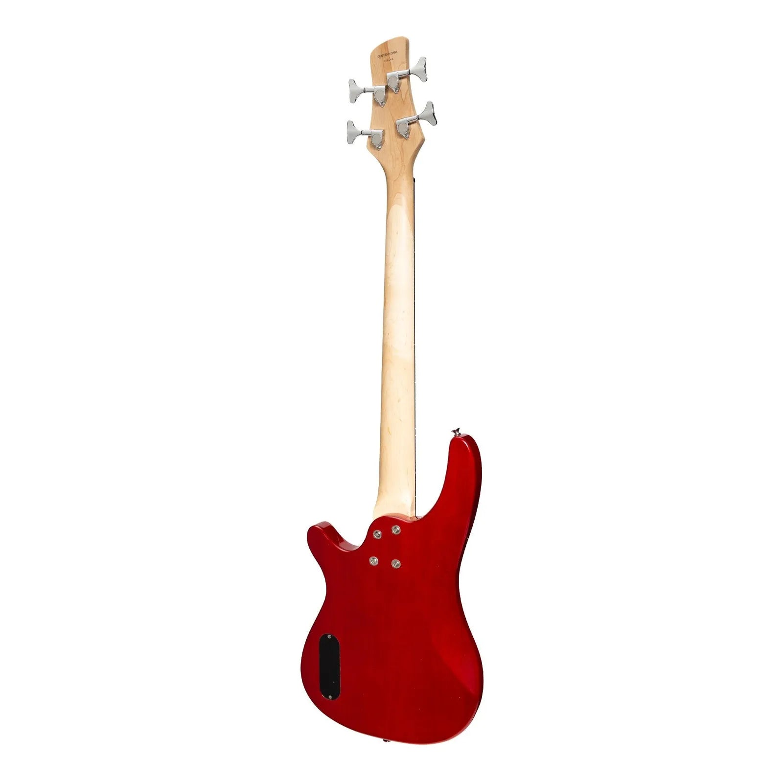 Casino CTB-24S-TWR Short Scale T-Style Electric Bass Guitar Pack with 15 Watt Amplifier in Transparent Wine Red — view 3