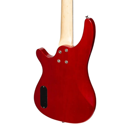 Casino CTB-24S-TWR Short Scale T-Style Electric Bass Guitar Pack with 15 Watt Amplifier in Transparent Wine Red — view 6