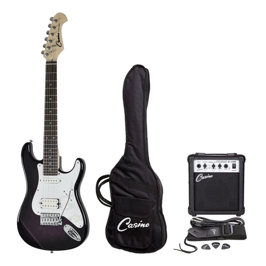 Casino CP-STMINI-PSB 3/4 Size Electric Guitar Pack with 10 Watt Amplifier - Purpleburst