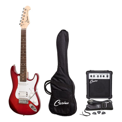 Casino ST-Style 3/4 Electric Guitar Pack with 10 Watt Amplifier - Transparent Wine Red