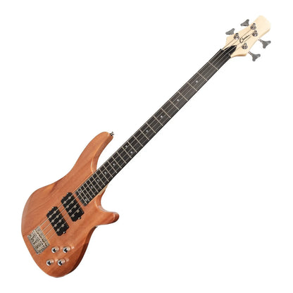 Casino '24 Series' Mahogany T-Style Electric Bass Guitar Pack with 15 Watt Amplifier (Natural Gloss) — view 4