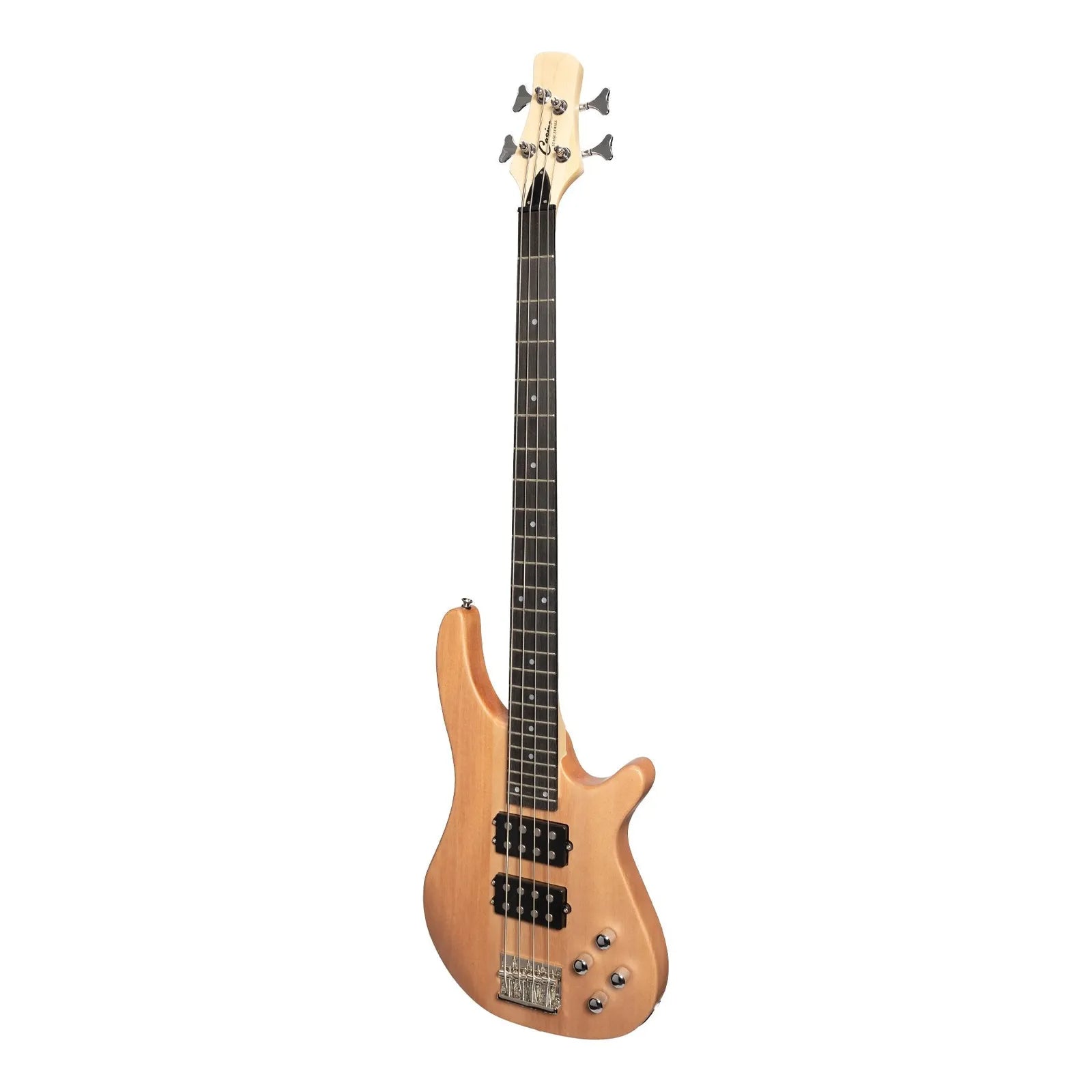 Casino '24 Series' Mahogany T-Style Electric Bass Guitar Pack with 15W Amplifier, Gig Bag, and Accessories - Natural Satin — view 2
