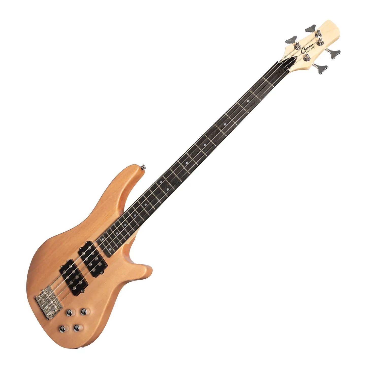 Casino '24 Series' Mahogany T-Style Electric Bass Guitar Pack with 15W Amplifier, Gig Bag, and Accessories - Natural Satin — view 4